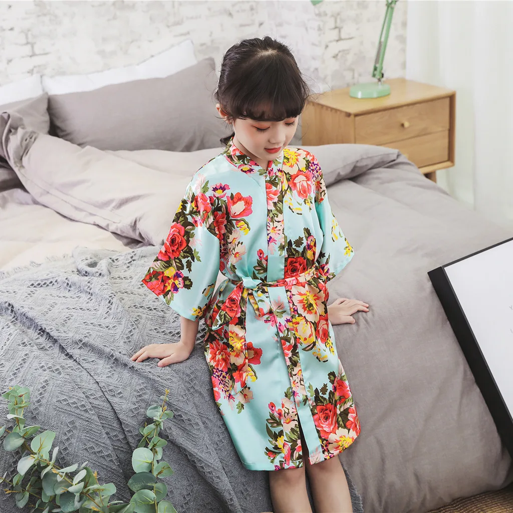 Floral Print Summer Infant Baby Girls Robes Toddler Baby Kid Girls