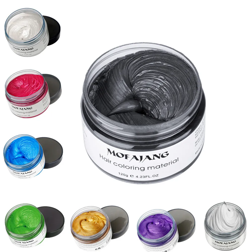 

Hair Color Wax Mud Hair Dye Molding Hair Styling Coloring Paste Grandma Grey Black Purple Hair Dye Wax Cream One-time Paste