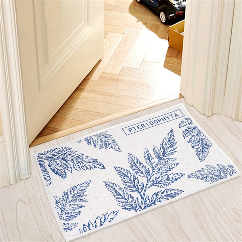 Tropical Palm Leaves Floor Mat Anti slip Kitchen Mat Hallway Kitchen