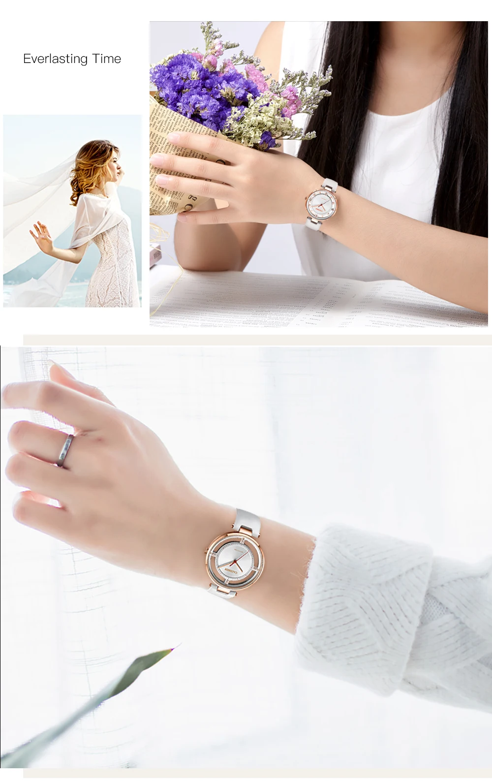 CADISEN Мода г. летние женские часы Элитный бренд кожаный ремешок женская одежда кварцевые наручные часы водонепроница