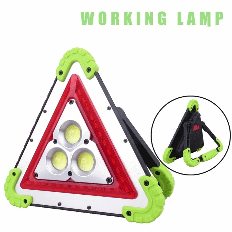 

Portable LED Flood Light COB Multifunction Triangle Warning Light Camping Searchlight LED Traffic Lighting Flood Light Spotlight