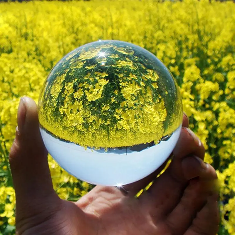 

Crystal Ball Photography Prop Meditation Ball Contact Juggling Glass Sphere Display (Transparent White)