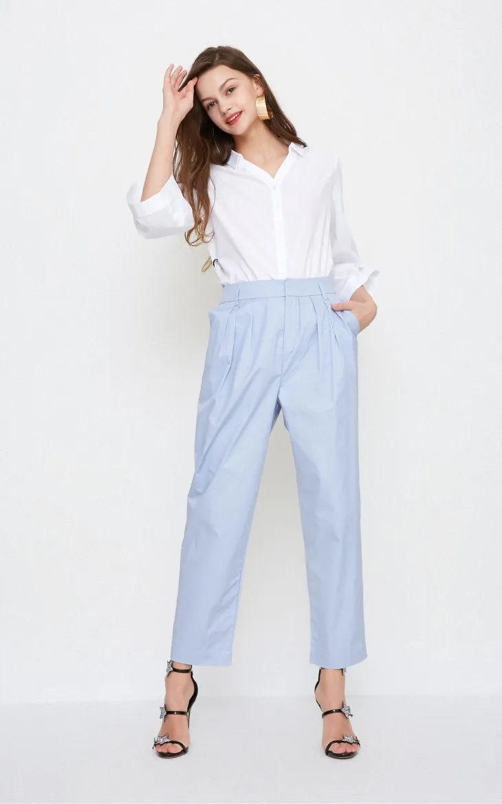 Vero Moda/Новые повседневные хлопковые укороченные брюки с высоким голенищем редиска | 318250520