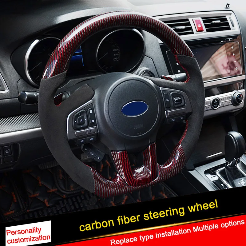 QHCP руль углеродное волокно коровья кожа Плюшевые Авто аксессуары специально для Subaru Forester Outback Legacy XV 2009