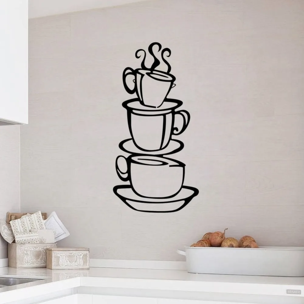 Removable Coffee Cup Decals Vinyl Wall Sticker Home Kitchen House Room Decor OK Removable Coffee Cup Decals Vinyl Wall Sticker Home Kitchen House Room Decor OK