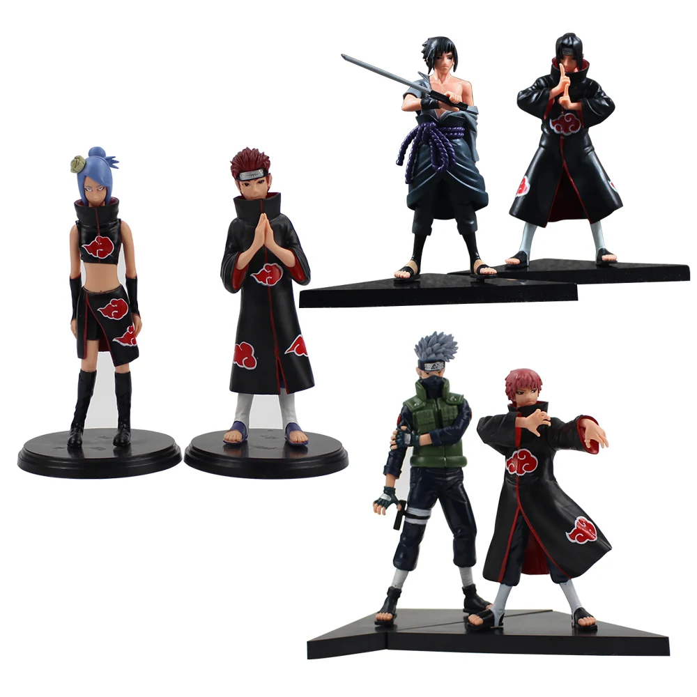 

2pcs/lot 15cm Naruto Uchiha Sasuke Uchiha itachi Yahiko Konan PVC Action Figures Collectible Model Toy for gifts