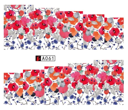 48 шт переводные наклейки для ногтей с горячей водой, цветные наклейки для ногтей с цветком, A049-096SET для красоты
