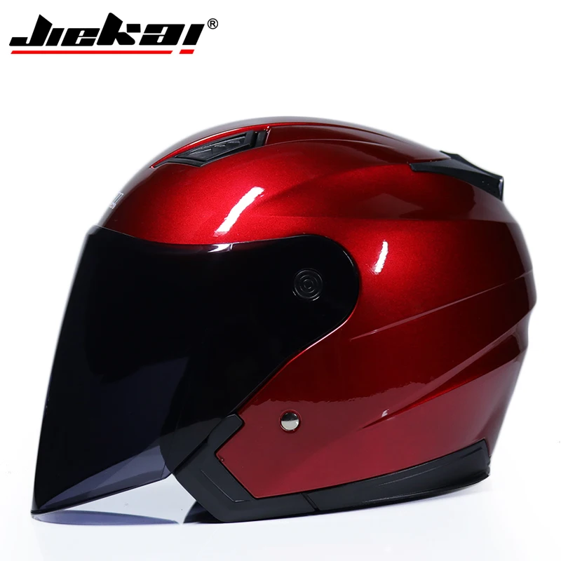 Мотоцикл JIEKAI шлемы электрический велосипедный шлем с открытым лицом двойные защитные козырьки объектива для мужчин и женщин летний скутер мотоцикл мото велосипедный шлем - Цвет: a5