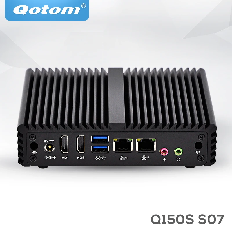 QOTOM Mini Computer 2 Gigabit Ports Q150S S07 N3160 Quad Core