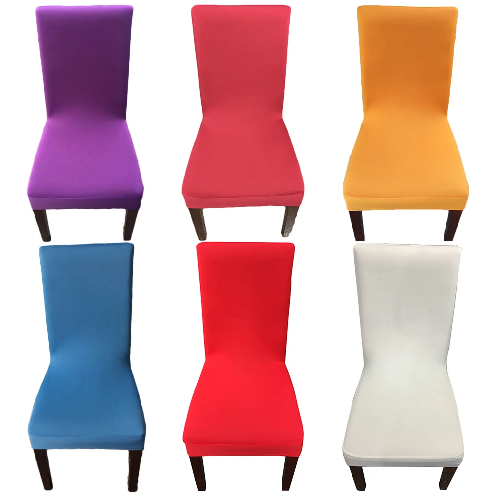 

NEW Modern Plain Color Chair Cover Spandex Stretch Elastic Wedding Banquet Chair Covers Dining Seat Cover Pastoral Hotel Cover