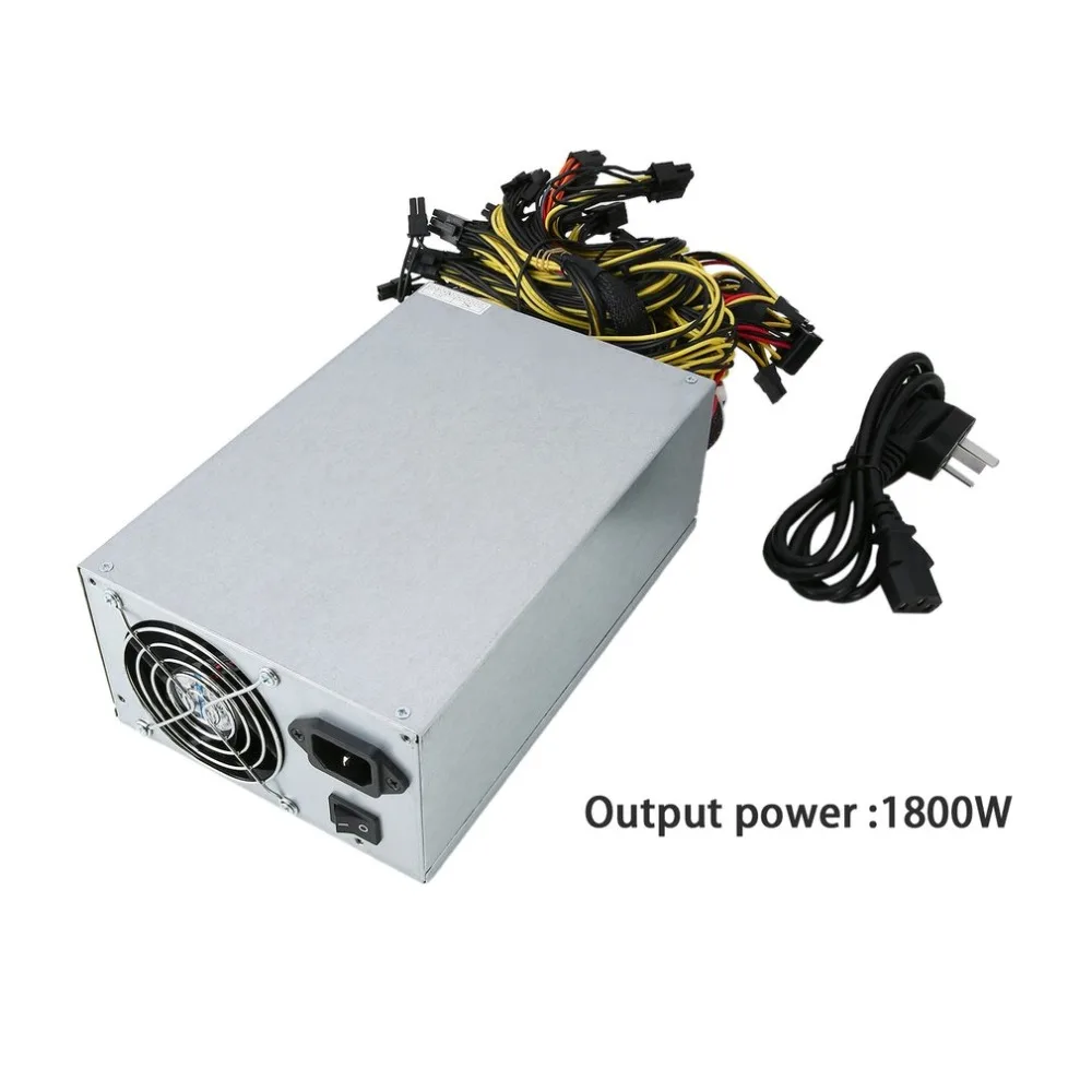 1800W High Efficiency Power Supply for ATX Coin Mining Miner Machine 6 GPU ETH BTC Ethereum with Low Noise Cooling Fan 1800W High Efficiency Power Supply for ATX Coin Mining Miner Machine 6 GPU ETH BTC Ethereum with Low Noise Cooling Fan