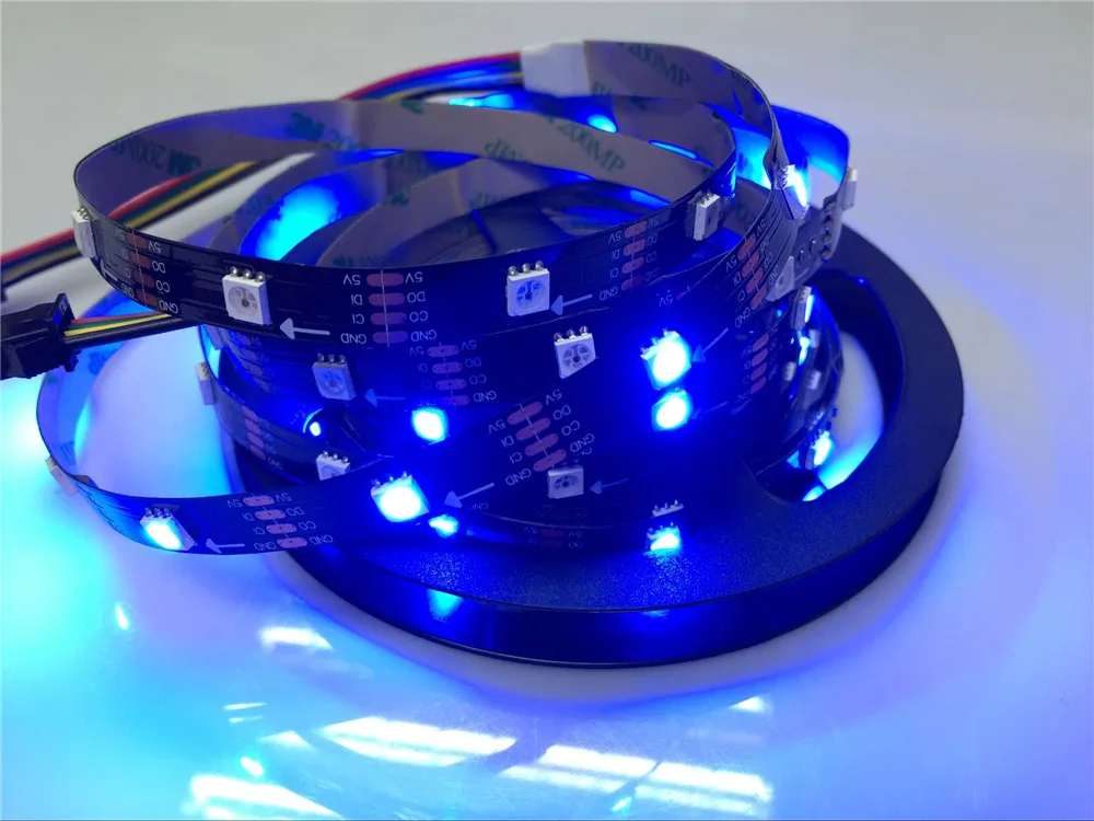 BLACK PCB PIXEL LED STRIPS APA102 BUILD IN CHIPS (5)