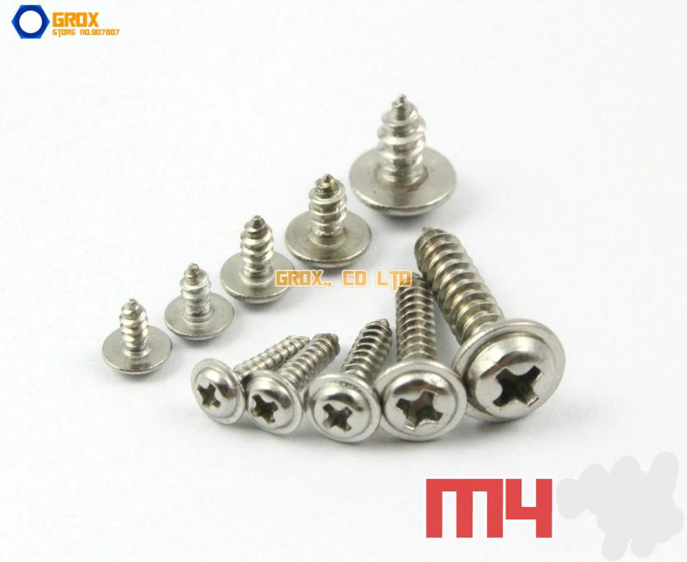 M4 304 Stainless Steel Phillips Pan Washer Head Self Tapping Screwin