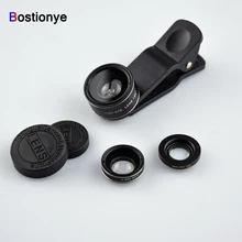 

Fish eye 3 in 1 mobile phone clip lenses fish eye wide angle macro camera lens for all kinds of mobile phone