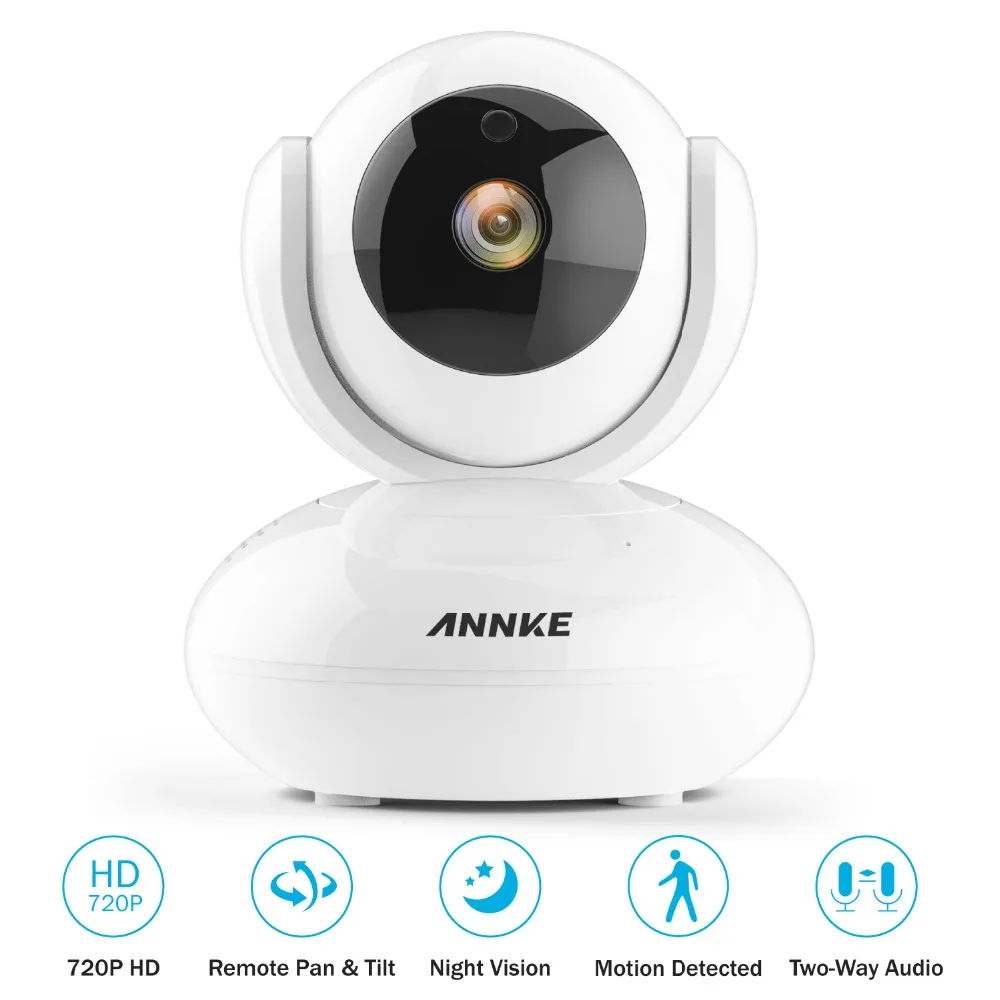 

ANNKE Clearance 720P PT WiFi Security IP Camera Two-Way Audio Smart IR Night Vision Baby Monitor Wireless Surveillance CCTV Kit