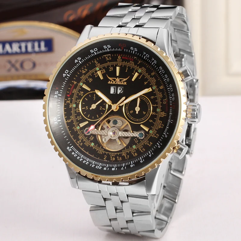 

JARGAR Automatic Dress Wristwatch Silver Watch with Stainless Steel Band for Men
