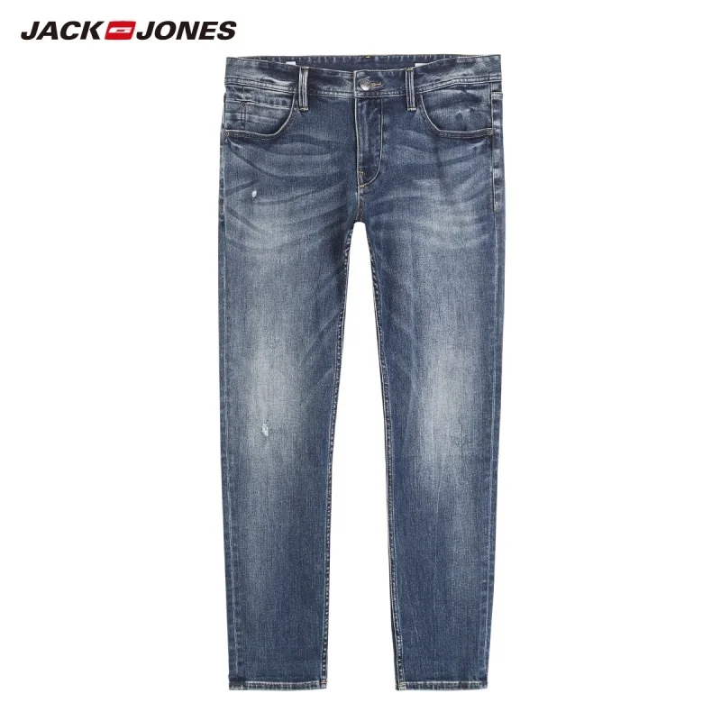 Мужские Стрейчевые зауженные укороченные джинсы JackJones модные брюки Мужская