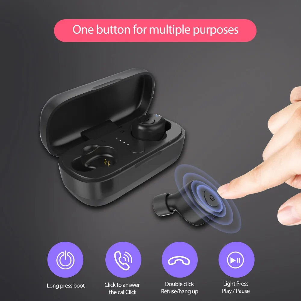 СПЦ Беспроводной Erabuds Bluetooth 5,0 наушники HD Hi-Fi стерео Спорт гарнитуры наушники-вкладыши с Зарядное устройство коробка микрофона для смартфонов