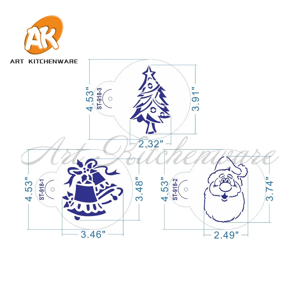 6 шт колокольчик Рождественская елка трафарет для выпечки торта инструменты для выпечки пластиковый трафарет для украшения торта набор инструментов для печенья ST-918