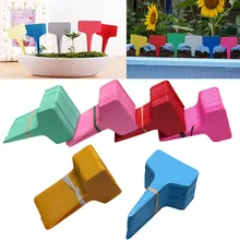 100 шт пластиковые растения Т-образные бирки маркеры лоток-питомник садовые этикетки садовые Т-этикетки Садовые принадлежности мини компактный A30513