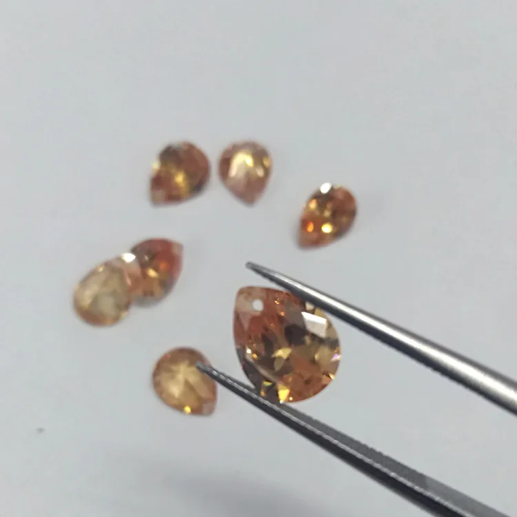 

20pcs Pear Shape White a Hole Gems Loose CZ stone for Jewelry Diy 12 colors white Pink Red Yellow