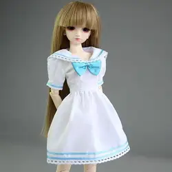 [Wamami] 120 # белый и светло-синяя рубашка/одежда/платье/костюм 1/4 MSD DOD BJD Dollfie