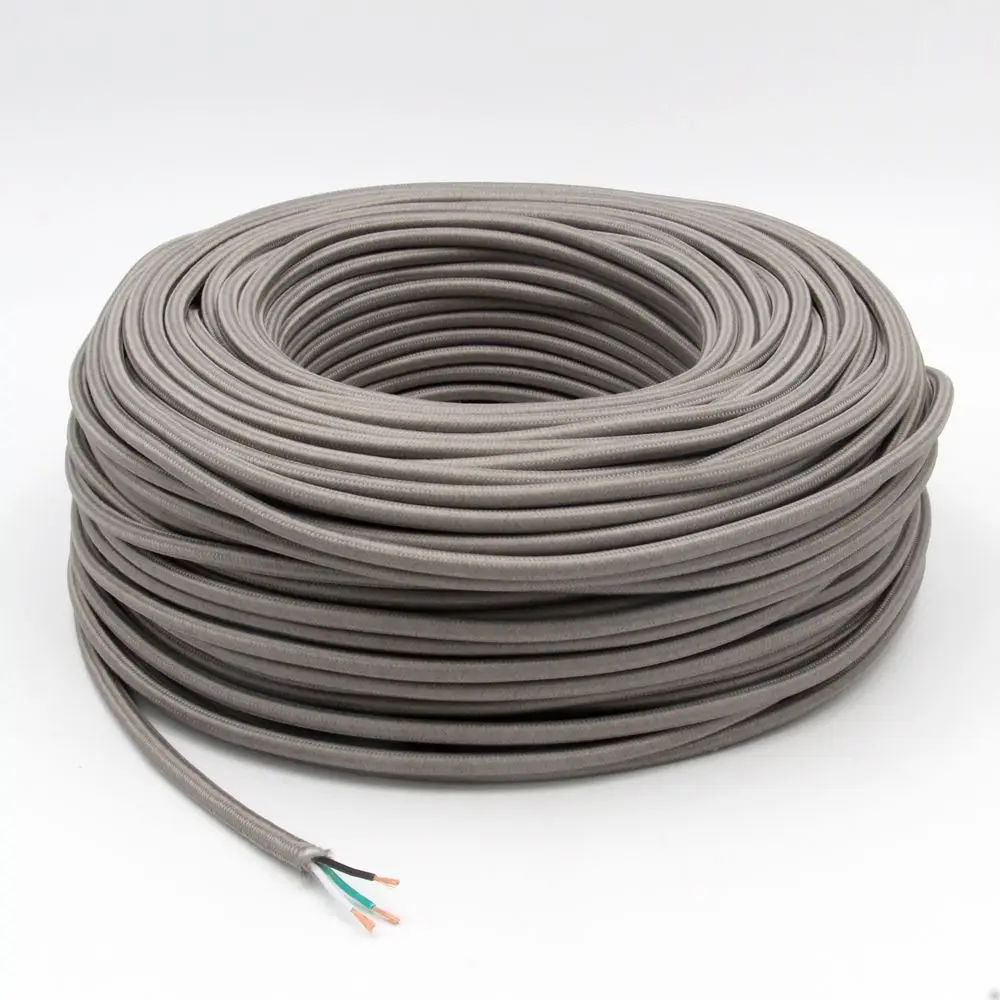 3 жильный 18AWG винтажный тканевый покрытый кабель UL 18 Gague ТЕКСТИЛЬНЫЙ ШНУР