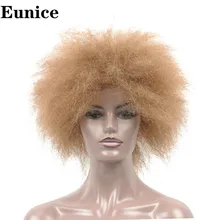Afro Wig for Women 6inch African #27/#4/99j/ Black Color Yaki Straight Short Wig Synthetic Cosplay Hair Heat Resistant Hair