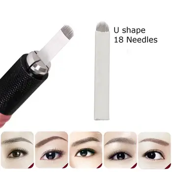 

Wholesale 300pcs 18 Pins Circular Arc Needle Blade Manual Tattoo Pen Needle Blade Microblading Needle Permanent Eyebrow