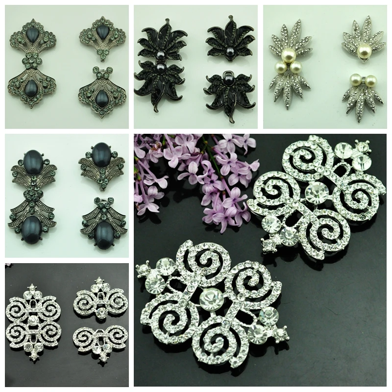 

1pcs New High grade pearl rhinestone metal buckles buttons decorative buckles for garment and cashmere coat clothes fur coats