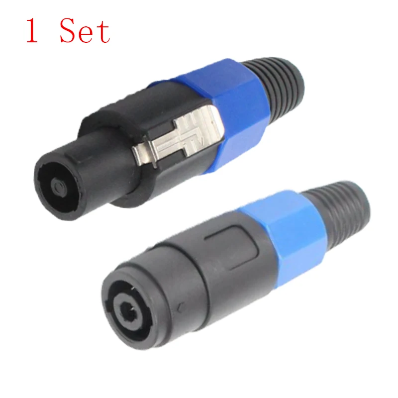 1Set Speakon NL4FC 4Pin Locking Amp Speaker Connector Adapter Long Tail