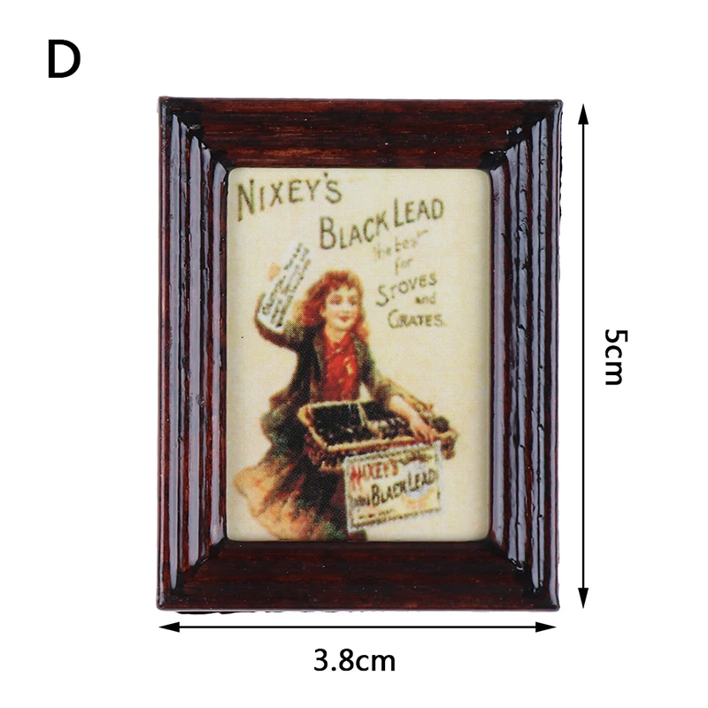 Миниатюрный 1:12 для кукольного домика, мини декоративные аксессуары, антикварная рамка Мони, картина маслом, Мона Лиза, сделай сам, деревянный кукольный домик - Цвет: 1PCS