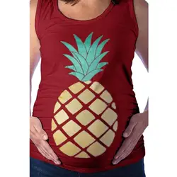 Женская Футболка для беременных модный сексуальный Принт без рукавов летняя рубашка для беременных Camisetas Embarazada повседневные Футболка для