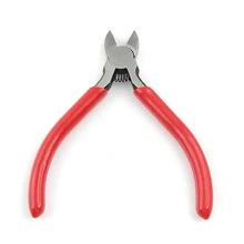 Железные Ювелирные плоскогубцы, с красной пластиковой ручкой, 90x105x9 мм, 5 шт./лот, продается Лот