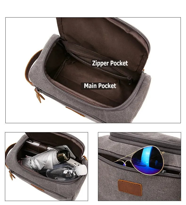 New Men Travel Toiletry Bag Wash Shaving Dopp Kit Packing Cubes Bags Dopp Kit for Canvas Leather Women Travel Bag Cosmetic Pouch