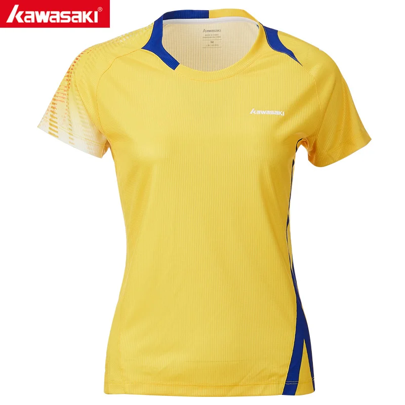 Kawasaki летние новые рубашки для бадминтона Китайская национальная команда человек с круглым вырезом дышащая футболка быстросохнущая Kawasaki Джерси ST-T2022 - Цвет: Цвет: желтый