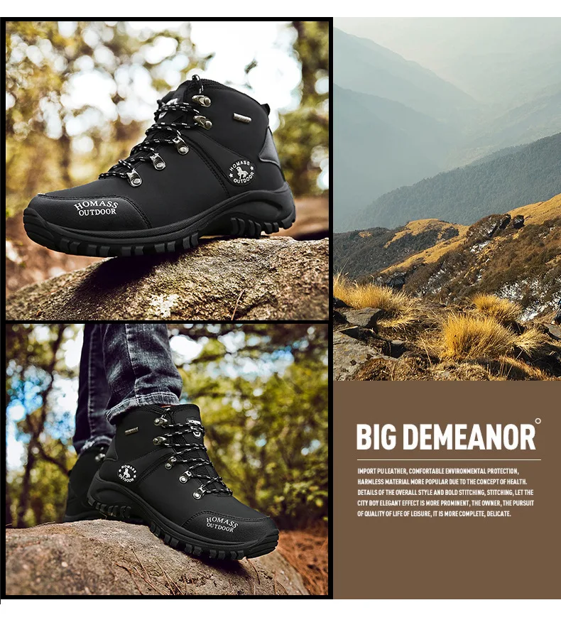 Мужская обувь для походов, мужские черные Трекинговые ботинки, голяшка средней высоты, дышащая Спортивная альпинистская походная Уличная обувь для походов, кроссовки size38-44