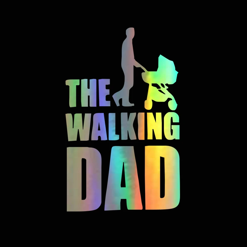 9.9CM15CM The Walking Dad Fun Sticker Vinyl Decal Baby On Board BlackSilver (4)