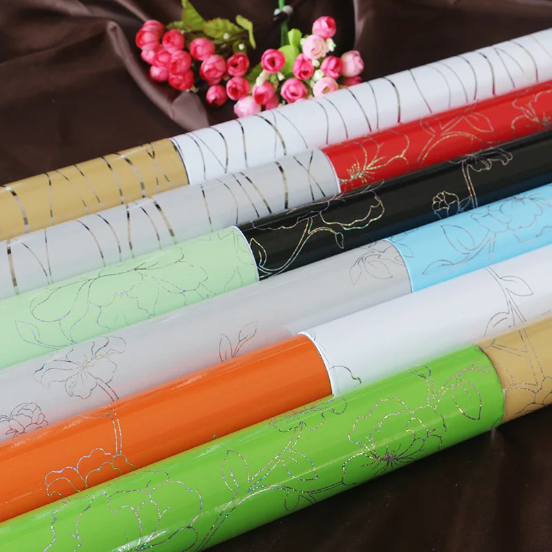 

60cm wide classic Self-adhesive wallpaper laser Glossy Furniture renovation sticker Waterproof cabinet sticker 5mdecoration film