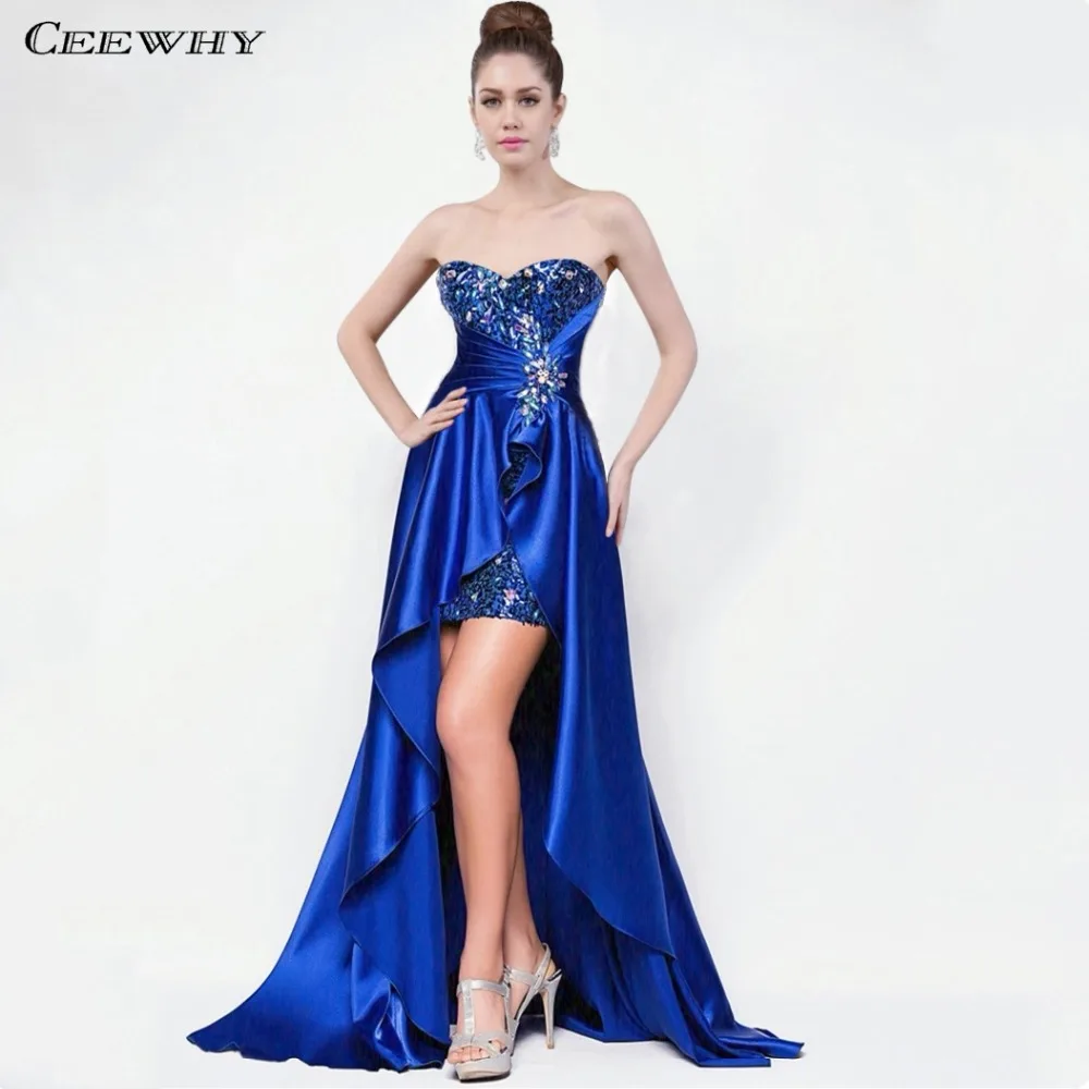 CEEWHY Sequined Crystal Evening Dresses Long Abendkleider Vestido de Noiva Short Front Back Long Court Train Prom Party Gowns CEEWHY Sequined Crystal Evening Dresses Long Abendkleider Vestido de Noiva Short Front Back Long Court Train Prom Party Gowns