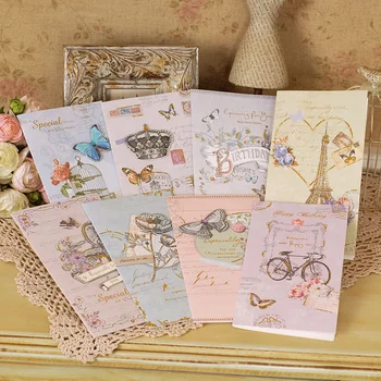 

8 sets of exquisite hanmade multi-purpose card for birthday,friendship retro greeting card set