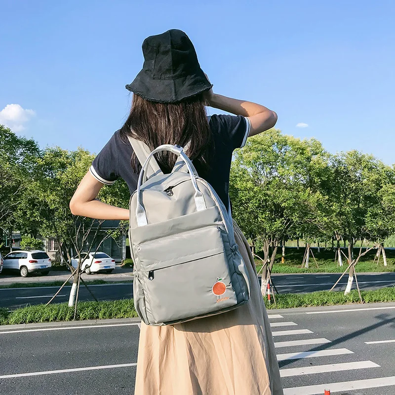 Menghuo 2018 New Preppy Style Fashion Embroidery Ladies Backpack Nylon High Quality Women School Shoulder Bag for Girls YouthIMG_0760