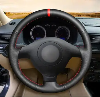 

Puou Black Artificial Leather Steering Wheel Cover for Golf 4 1998-2004 Passat B5 1996-2005 Polo 1999-2002 Seat Le