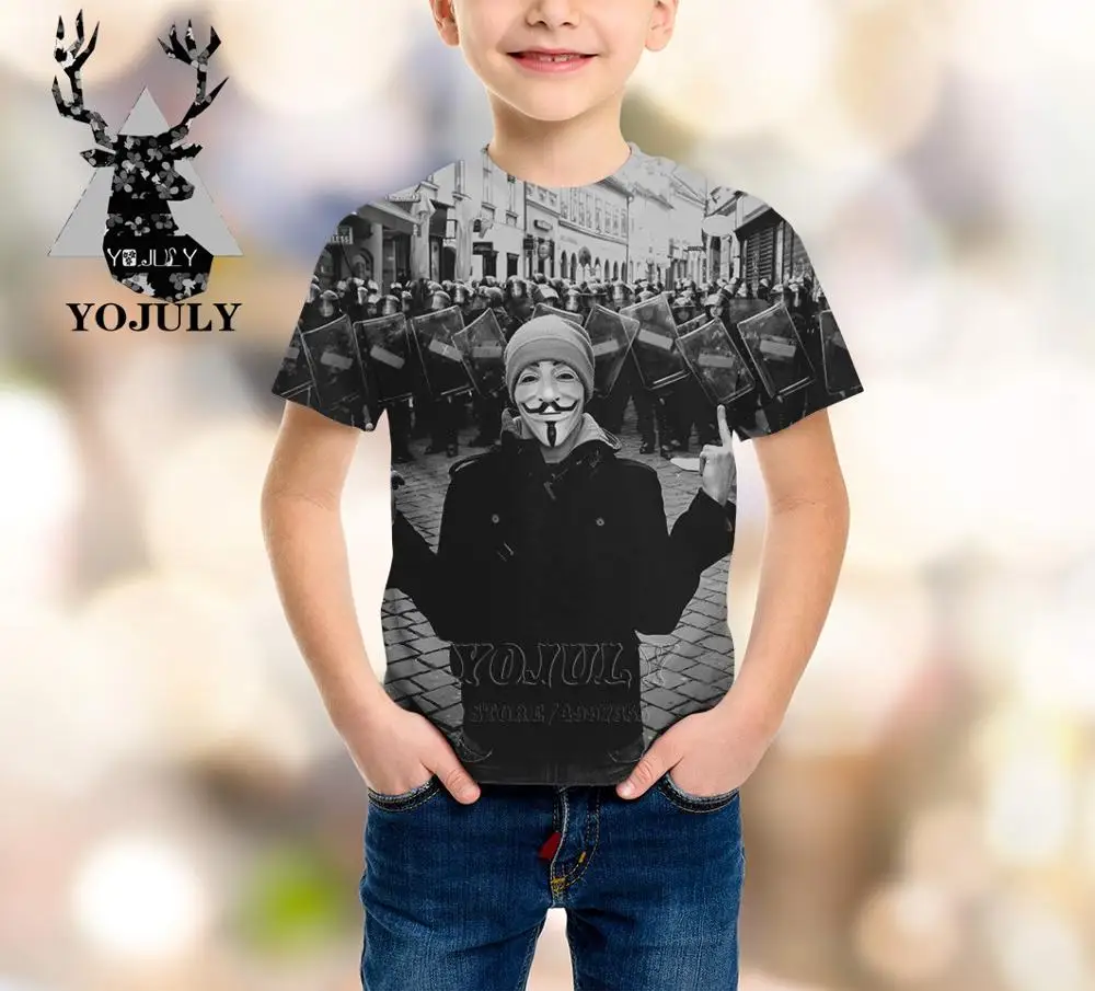 YOJULY/Новая детская одежда с 3D-принтом для маленьких мальчиков и девочек-подростков детская футболка Лидер продаж, модные футболки с круглым вырезом, A247