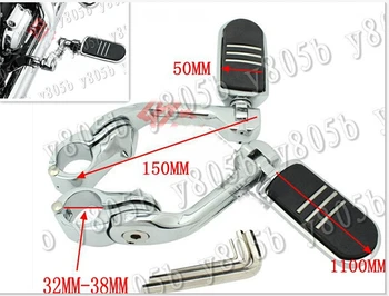 

Chrome Footrest Foot Pegs For Fit Sportster XL883 1200 Dyna Wide Glide Bobber Road Kings 32mm-38mm Guard Crash Bars