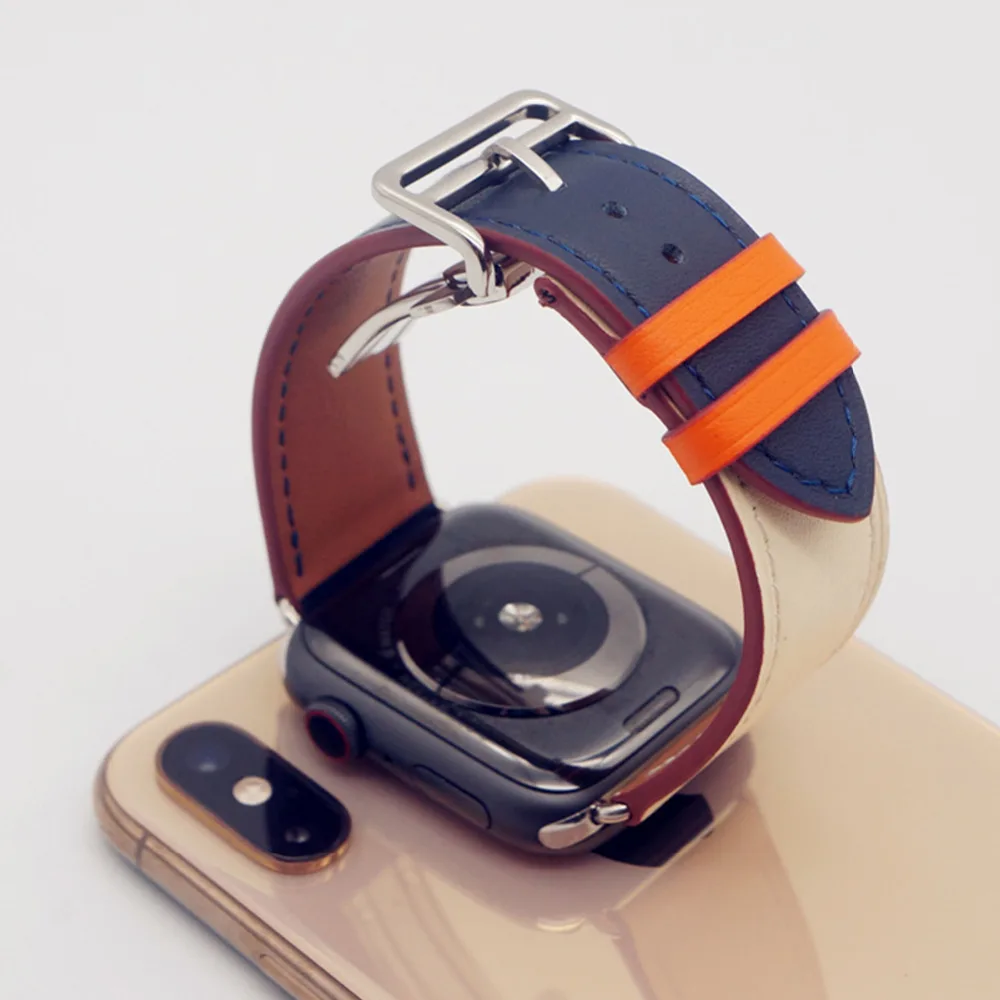 Кожаный ремешок для apple watch 44 мм 38 часов браслет с пряжкой серия iwatch 6 3 5 4 SE 40 42