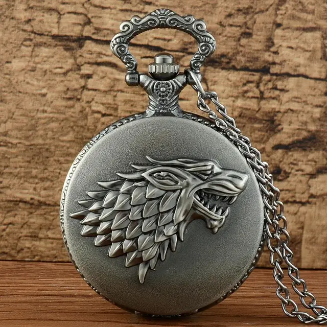 New Arrivals Grey Wolf Game of Thrones Quartz Pocket Watch Retro Men Women Penda New Arrivals Grey Wolf Game of Thrones Quartz Pocket Watch Retro Men Women Penda
