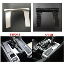 Коробка передач центральная консоль панель Крышка переключения передач Панель отделка подстаканник рамка наклейка для Honda Civic Sedan 10th