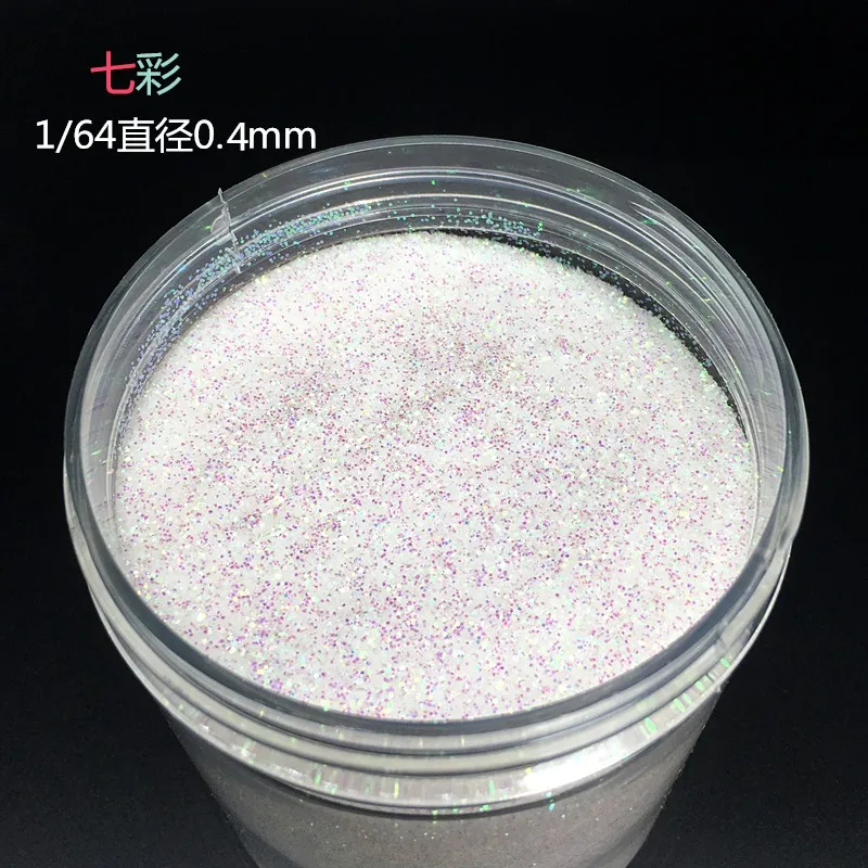 3 colores holográficos 10 ml/caja polvo de brillo de uñas 3 tamaños (0,2mm, 0,4mm y 1mm) polvo de uñas iridiscente brillo decoración de uñas 10g