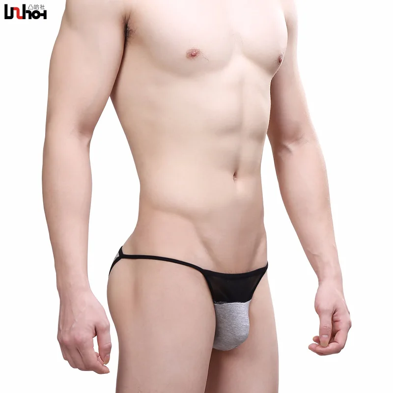 

Sexy Gay Underwear Men Briefs Short Mesh Modal Underpants Patchwork Strap U Convex Pouch Low Waist Panties Cueca calzoncillos